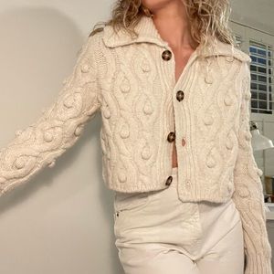 Cropped knit cardigan